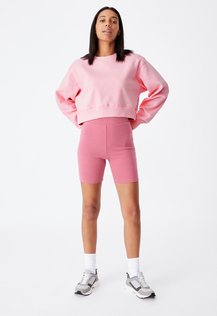 Cotton On - Classic cropped crew - pink