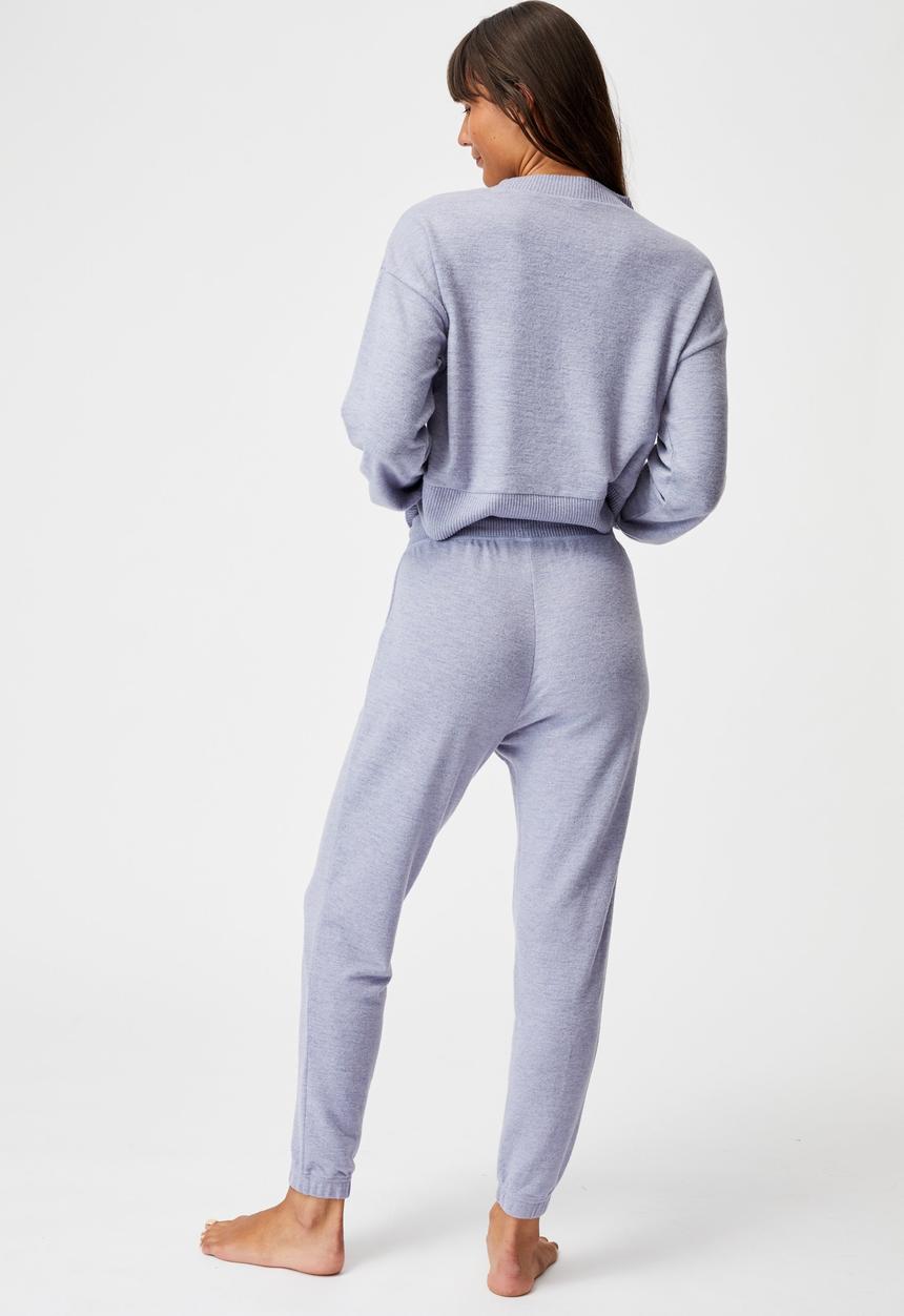 Cotton On - Super soft slim cuff pant - periwinkle marle
