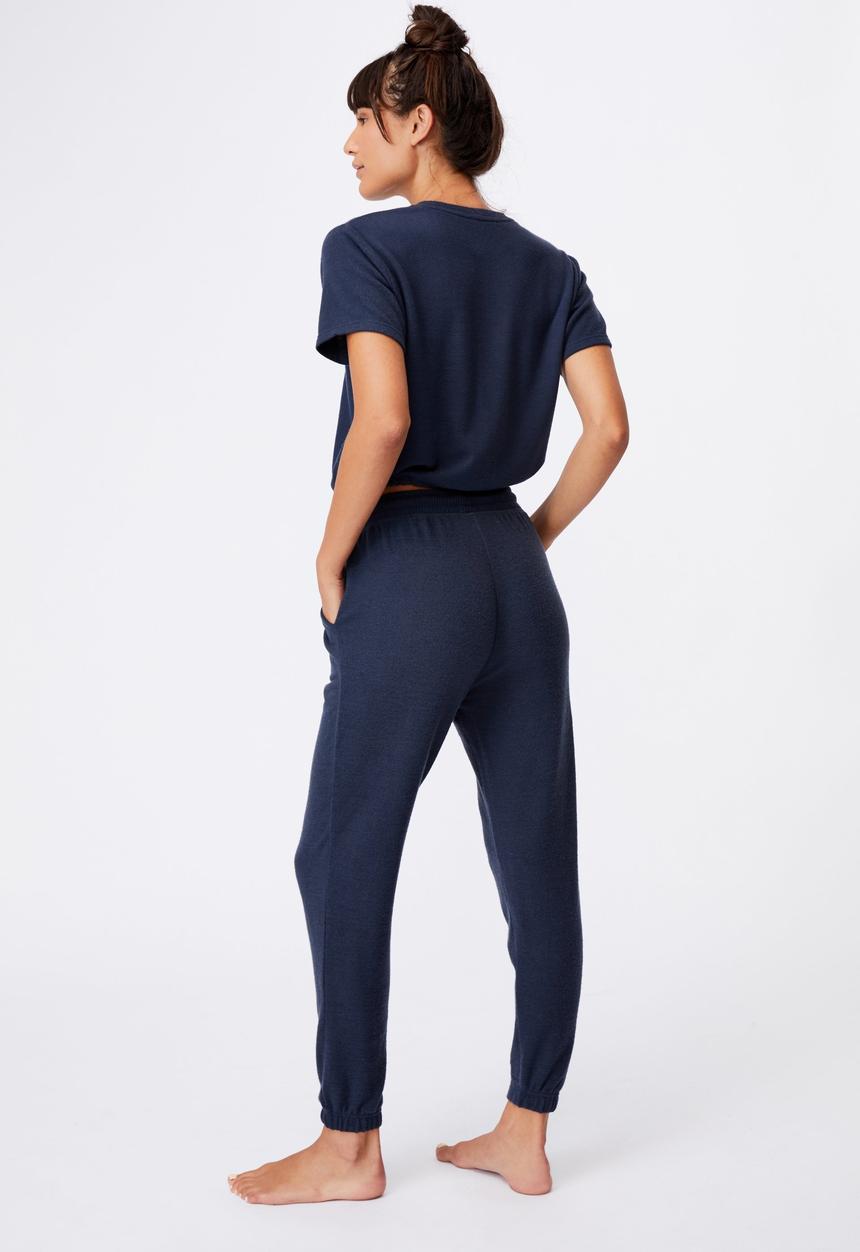 Cotton On - Super soft slim cuff pant - magnet blue