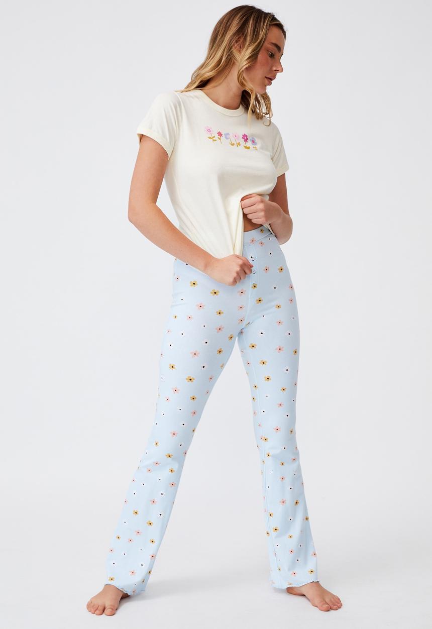 Cotton On - Jersey bed pant - simple flower starlight blue