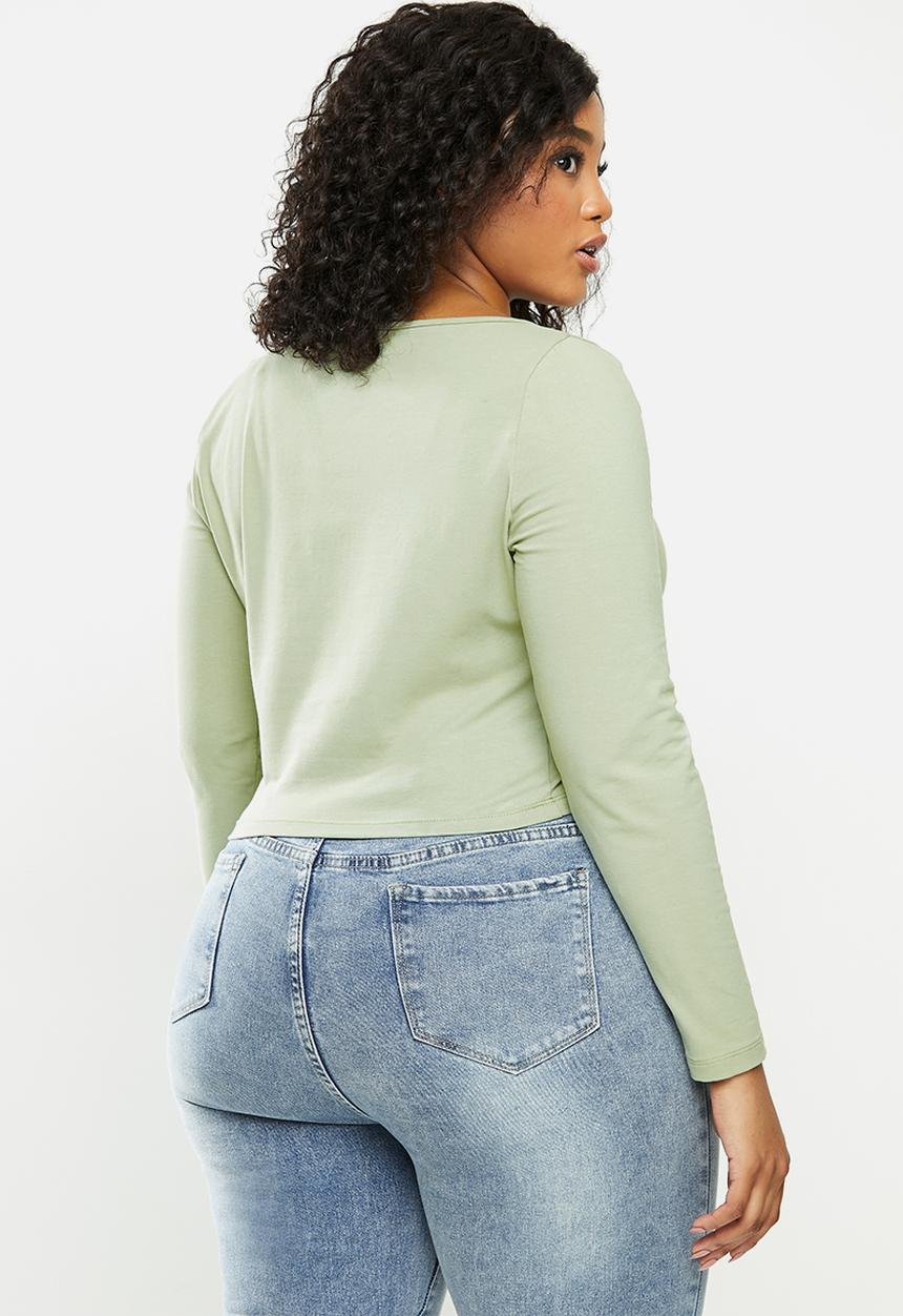 Blake - Scoop neck fitted top - sage