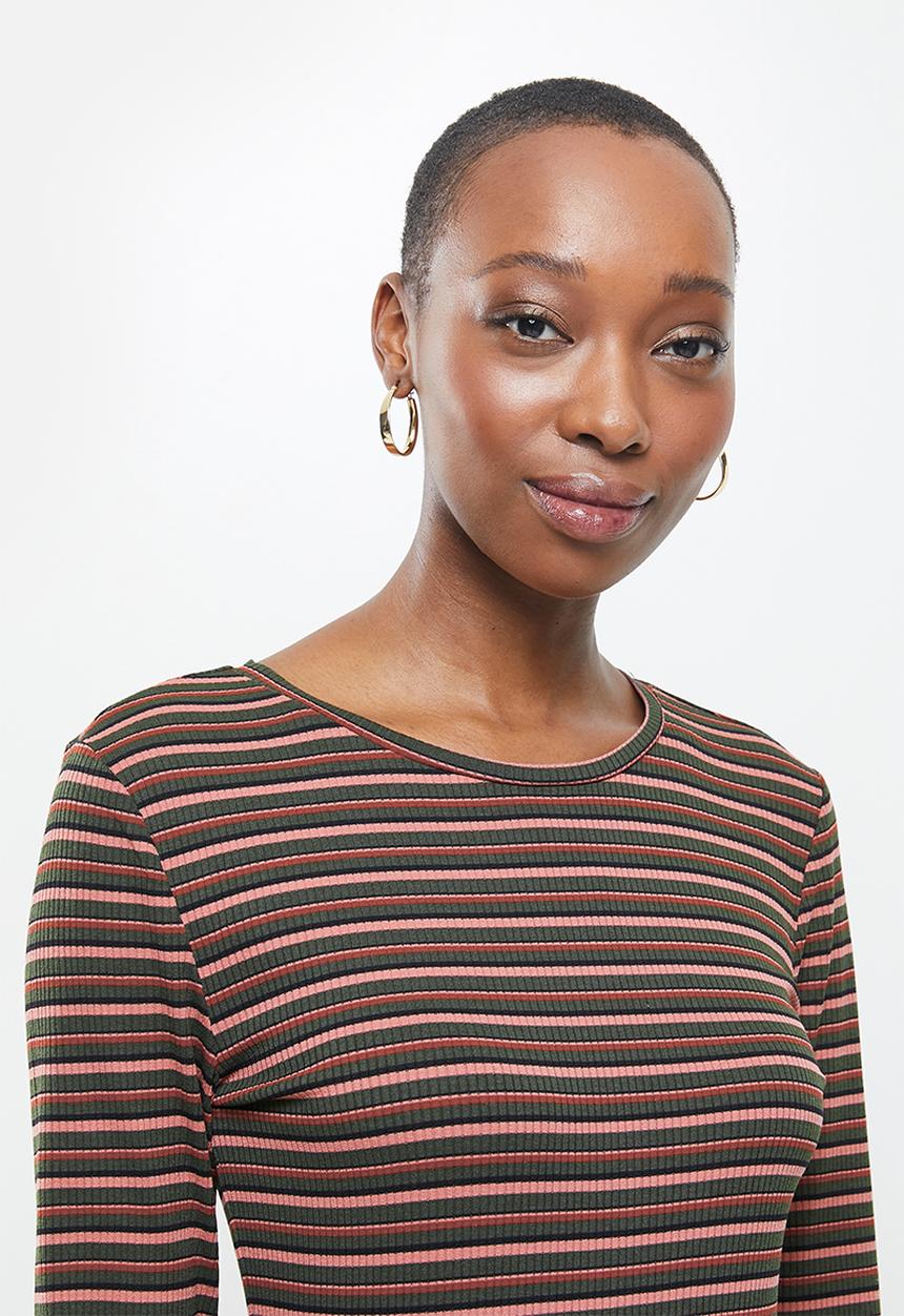 Jacqueline de Yong - Maya long sleeve stripe top - multi