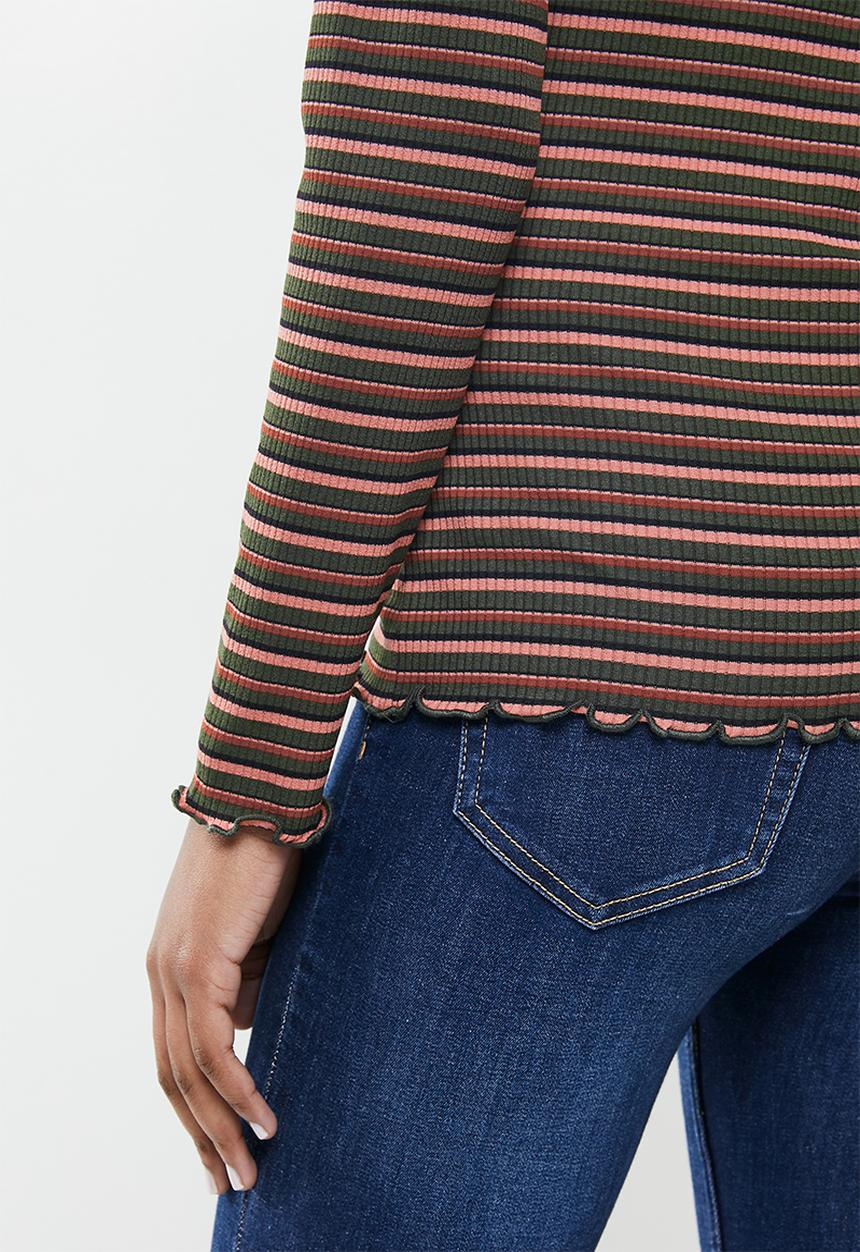 Jacqueline de Yong - Maya long sleeve stripe top - multi