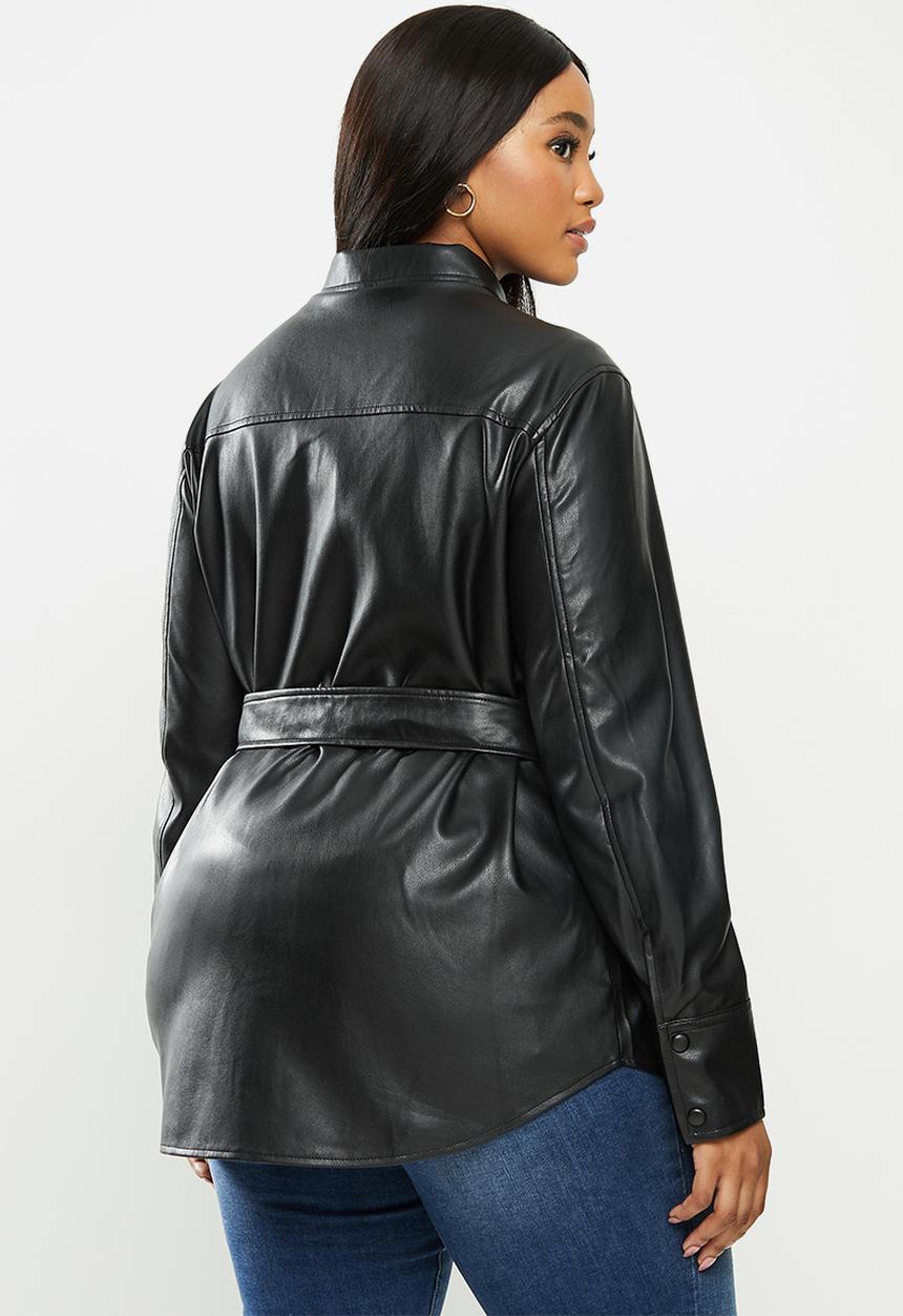 Violeta by Mango - Plus Jacket cuero - black