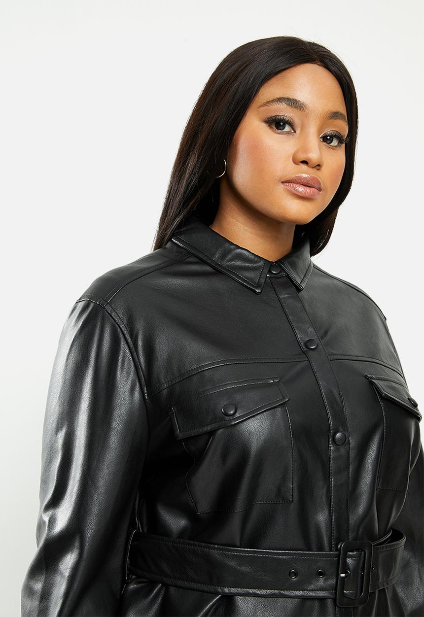Violeta by Mango - Plus Jacket cuero - black