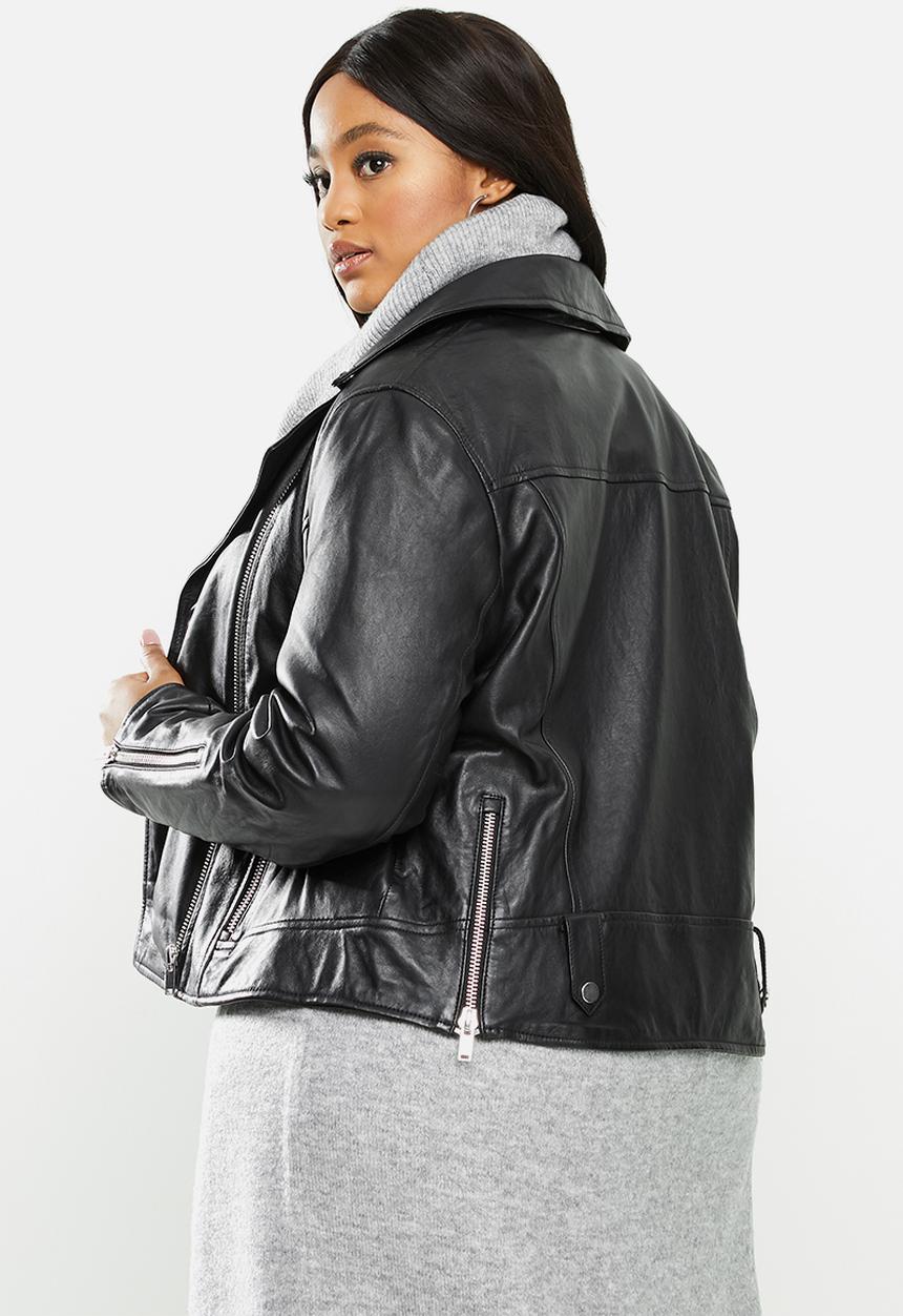 Violeta by Mango - Plus Leather Jacket onetior - black