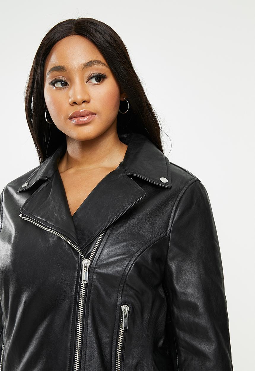 Violeta by Mango - Plus Leather Jacket onetior - black