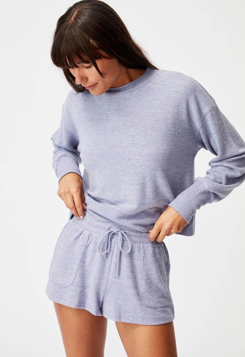 Cotton On - Super soft long sleeve crew - periwinkle marle