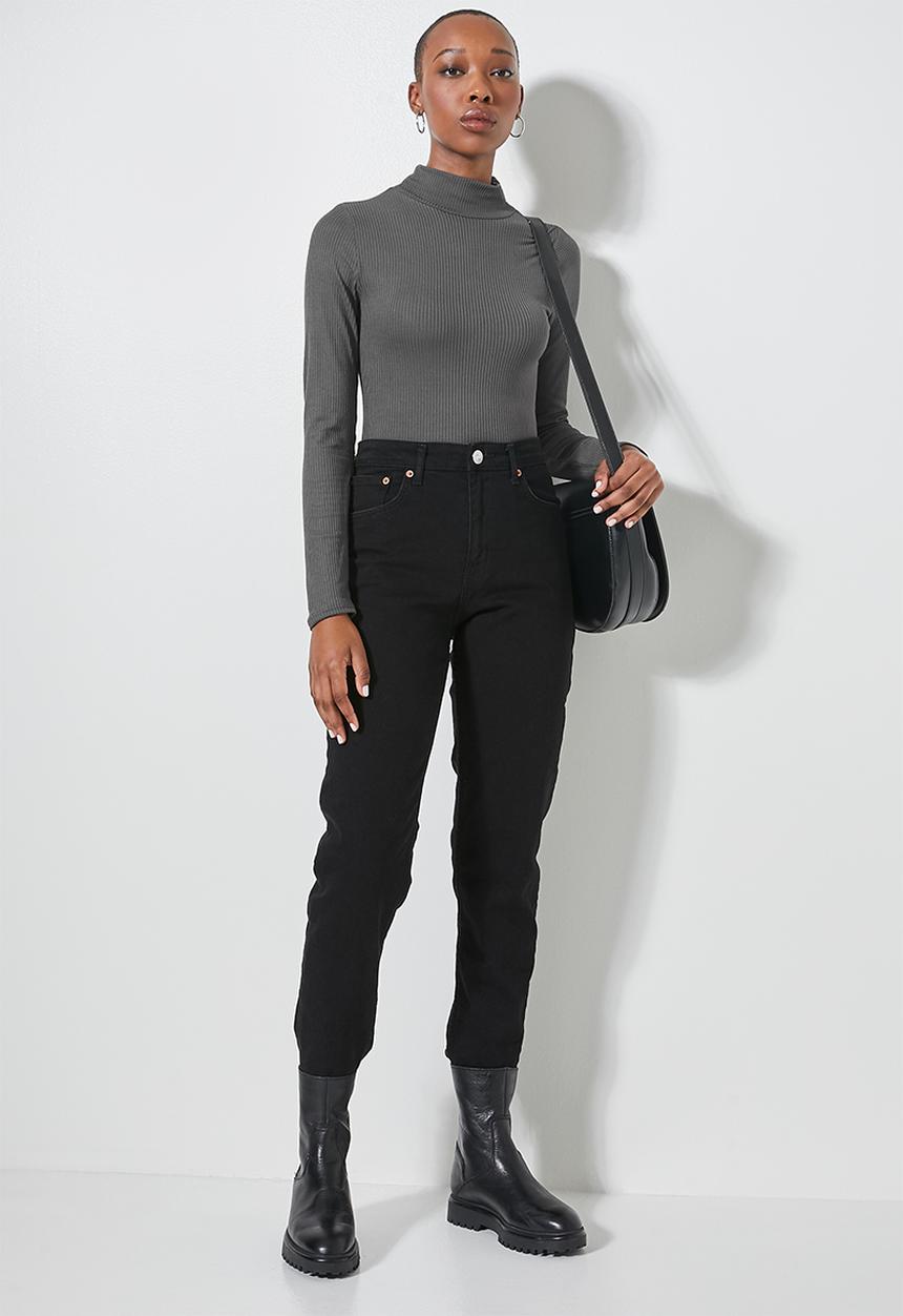 Superbalist - 2 Pack fine rib funnel neck bodysuits - grey & aqua