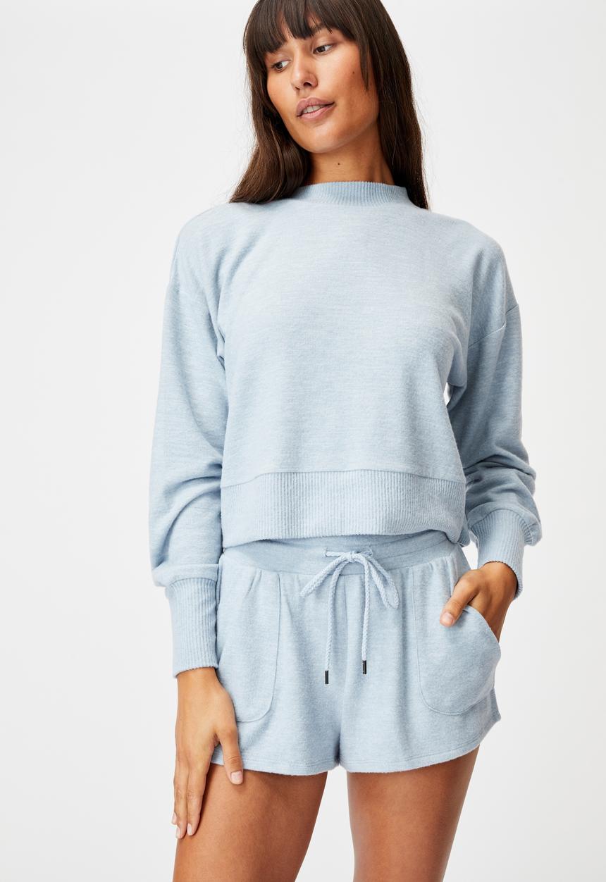 Cotton On - Super soft long sleeve crew - blue fog marle