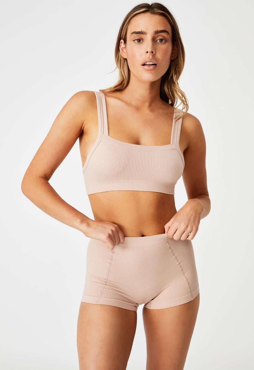 Cotton On - Seamfree chunky straight neck crop - new latte