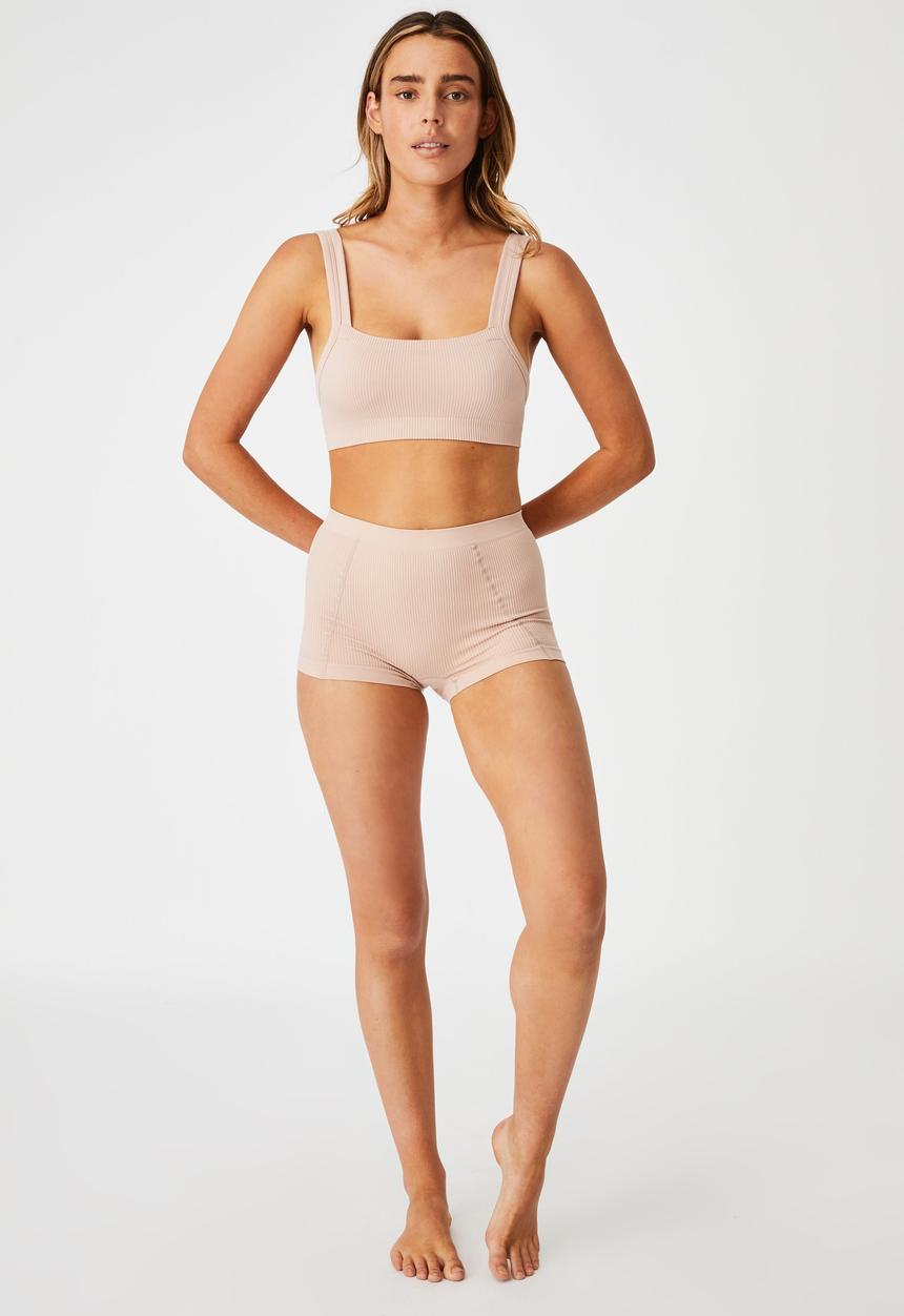 Cotton On - Seamfree chunky straight neck crop - new latte