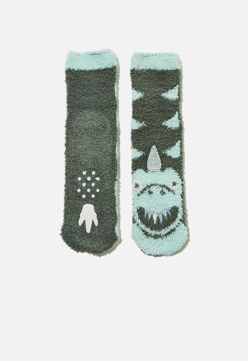 Cotton On - Slipper sock - green dino
