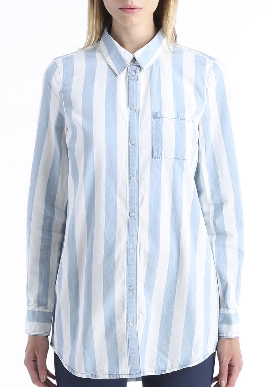 Vero Moda - Boxy Denim Stripe Shirt