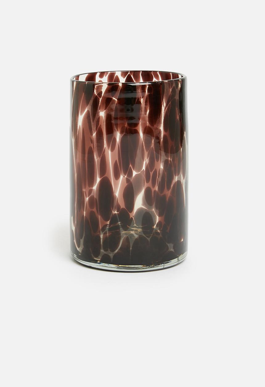 H&S - Mottled glass tealight holder 