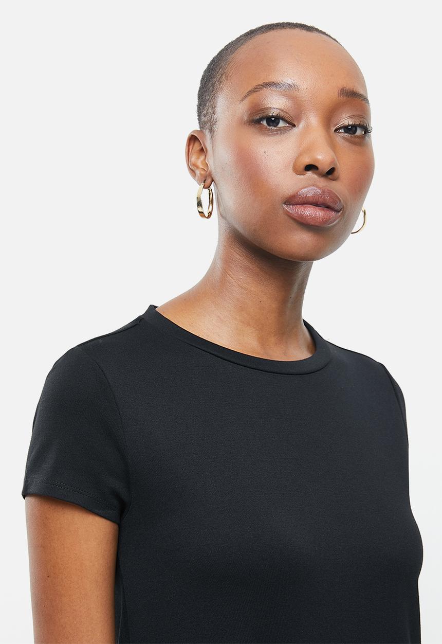 MANGO - Short ruffled dress - black 