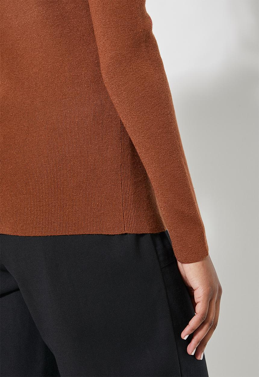 Superbalist - Raglan sleeve skinny rib jersey - tobacco