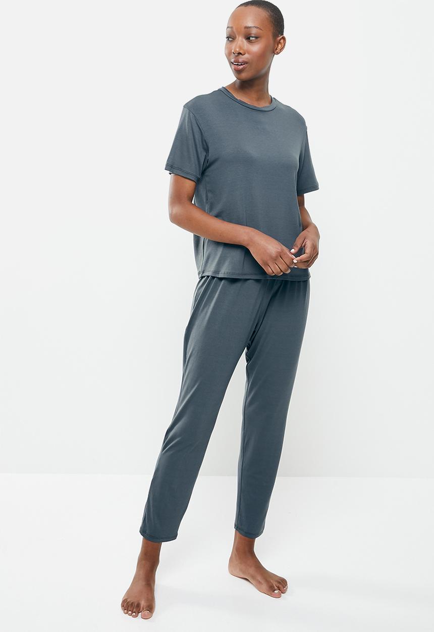 Superbalist - Sleep tee & drop crotch jogger - grey