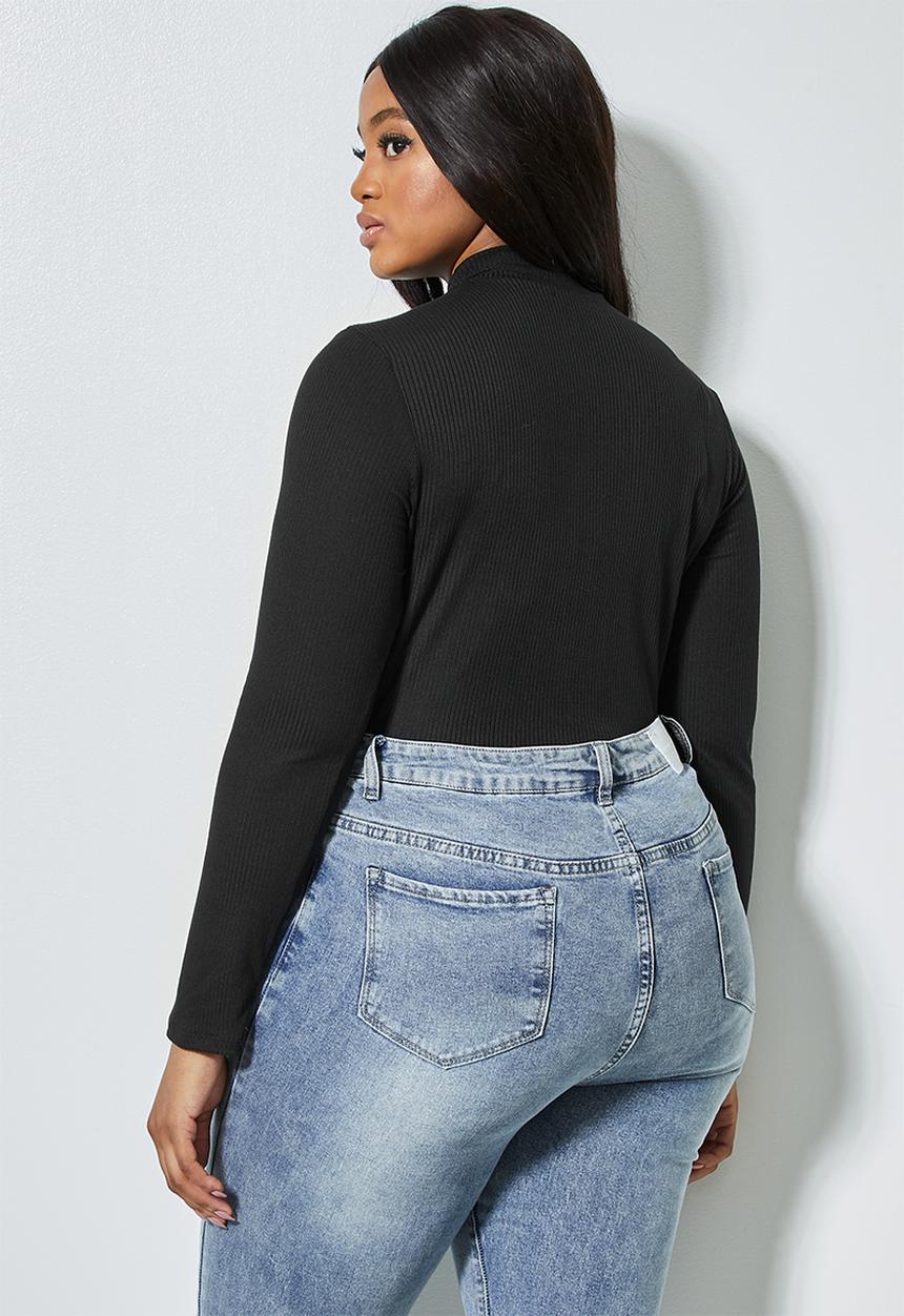 Superbalist - 2 Pack funnel neck bodysuit - black & grey