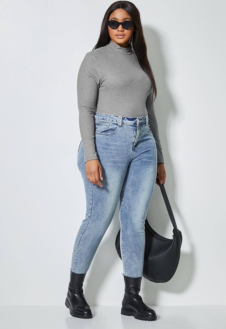 Superbalist - 2 Pack funnel neck bodysuit - black & grey