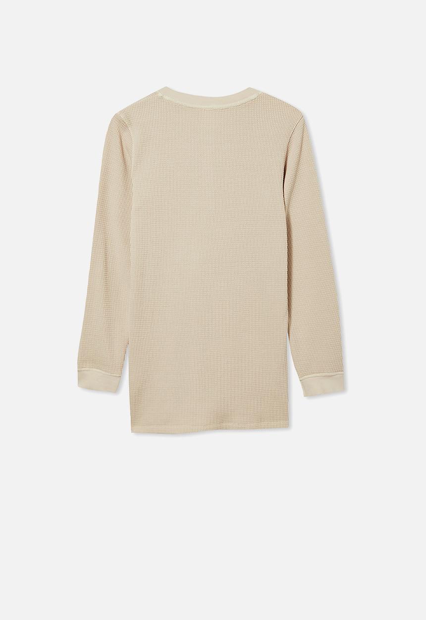 Free by Cotton On - Free long sleeve waffle tee - beige 