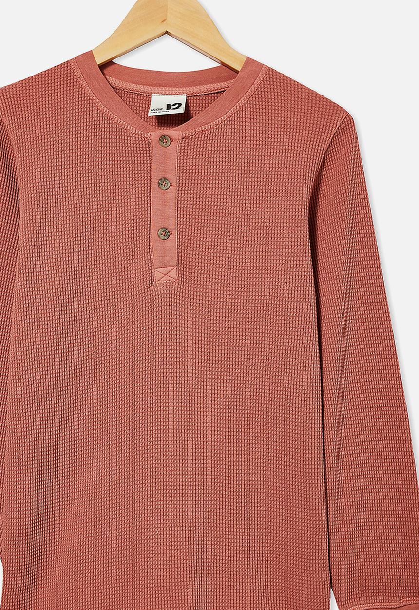 Free by Cotton On - Free long sleeve waffle tee - chutney