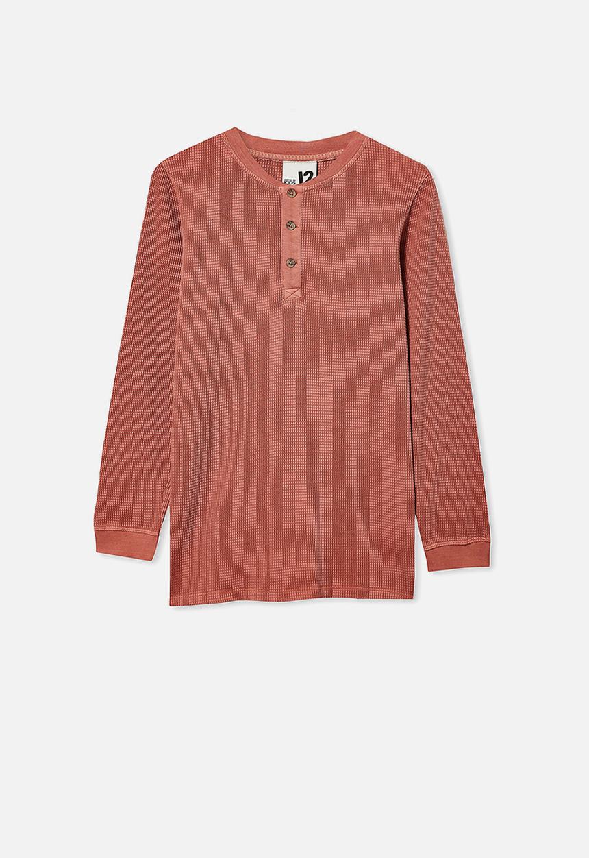 Free by Cotton On - Free long sleeve waffle tee - chutney