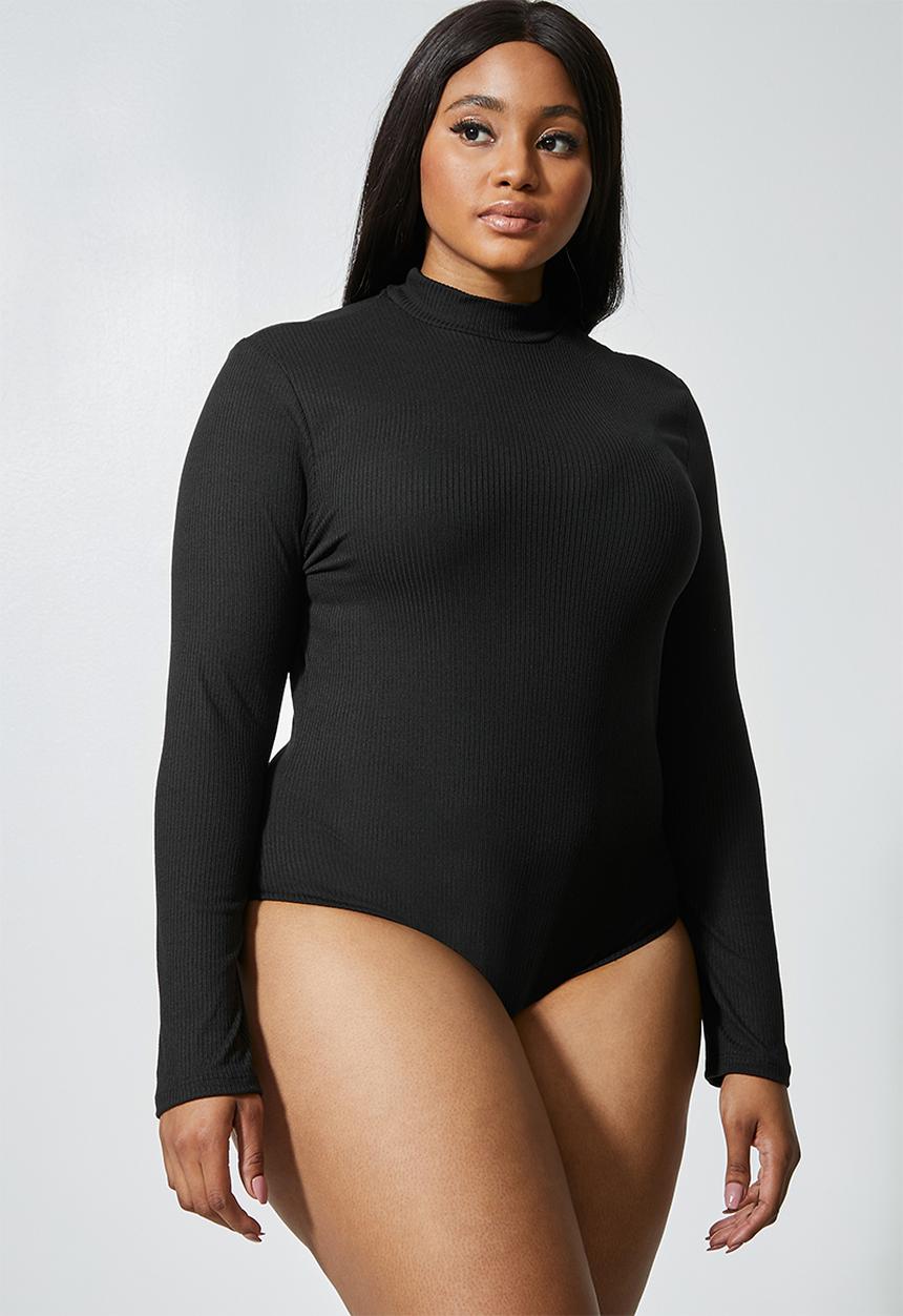Superbalist - 2 Pack funnel neck rib bodysuits - black & white