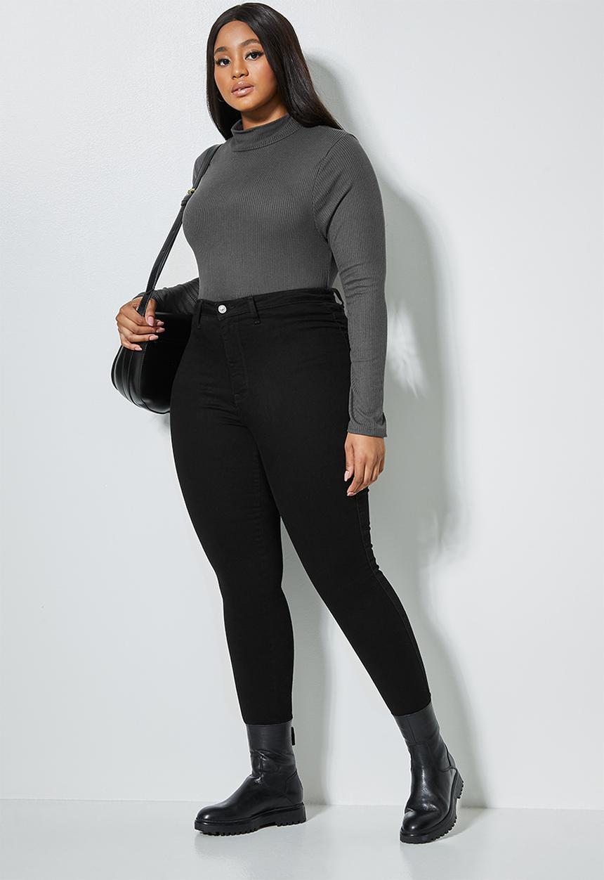 Superbalist - 2 Pack funnel neck rib bodysuits - grey & aqua