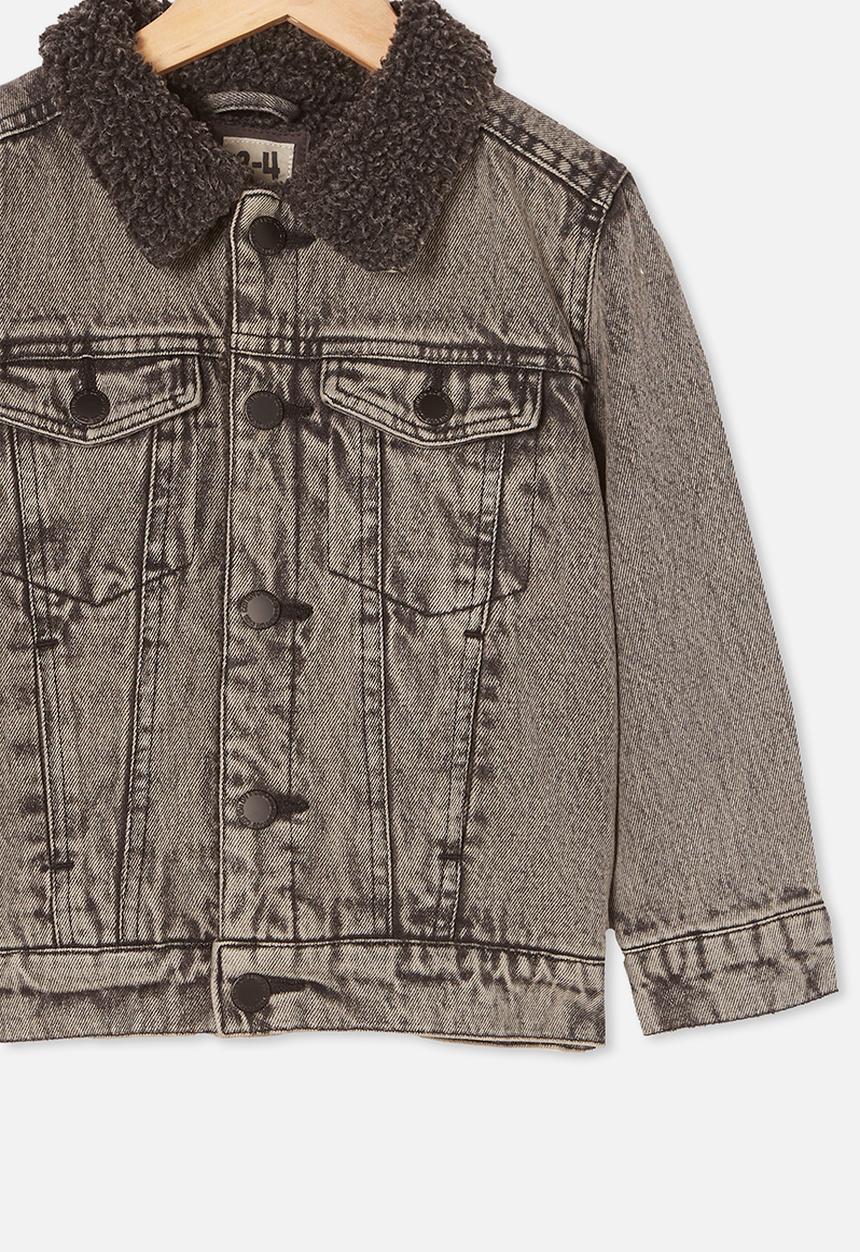 Cotton On - Jessie denim sherpa jacket - grey