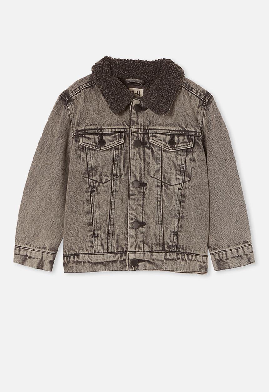 Cotton On - Jessie denim sherpa jacket - grey