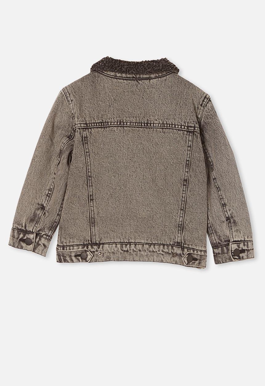 Cotton On - Jessie denim sherpa jacket - grey