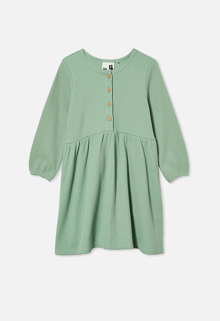 Cotton On - Payton long sleeve dress - green 