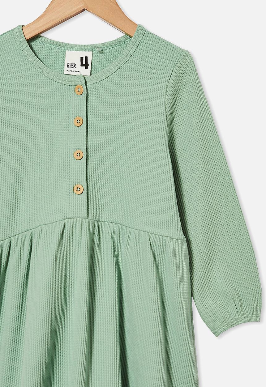 Cotton On - Payton long sleeve dress - green 