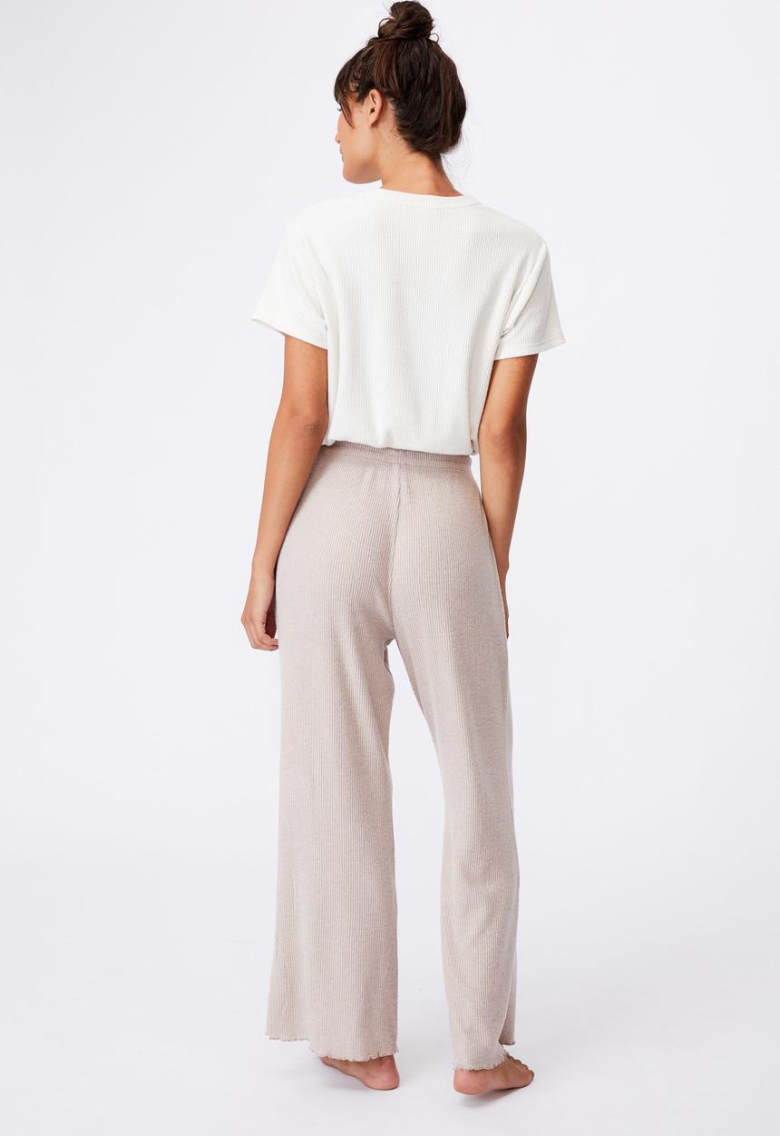 Cotton On - Super soft relaxed pant - mushroom marle rib