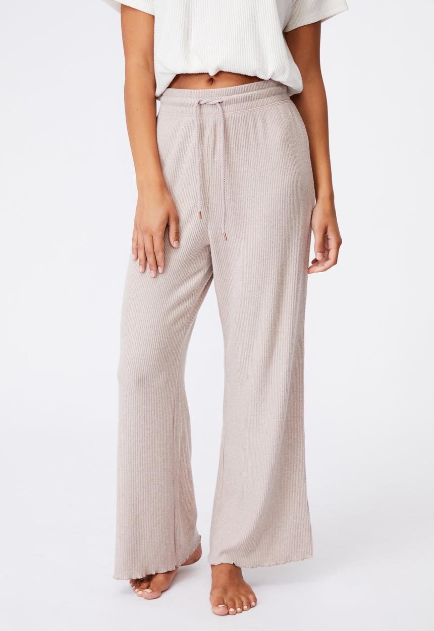 Cotton On - Super soft relaxed pant - mushroom marle rib