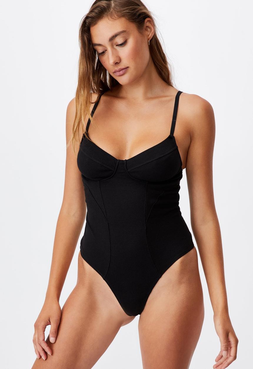 Cotton On - Cotton bodysuit - black