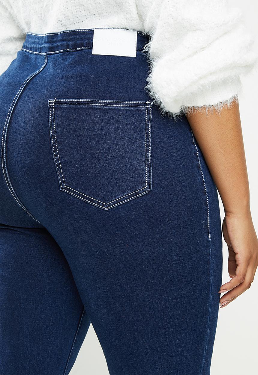 Glamorous - Plus coated jeans - blue