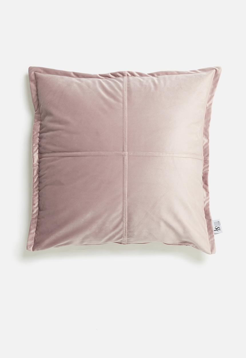 Sixth Floor - Cross velvet cushion cover  - dusty pink