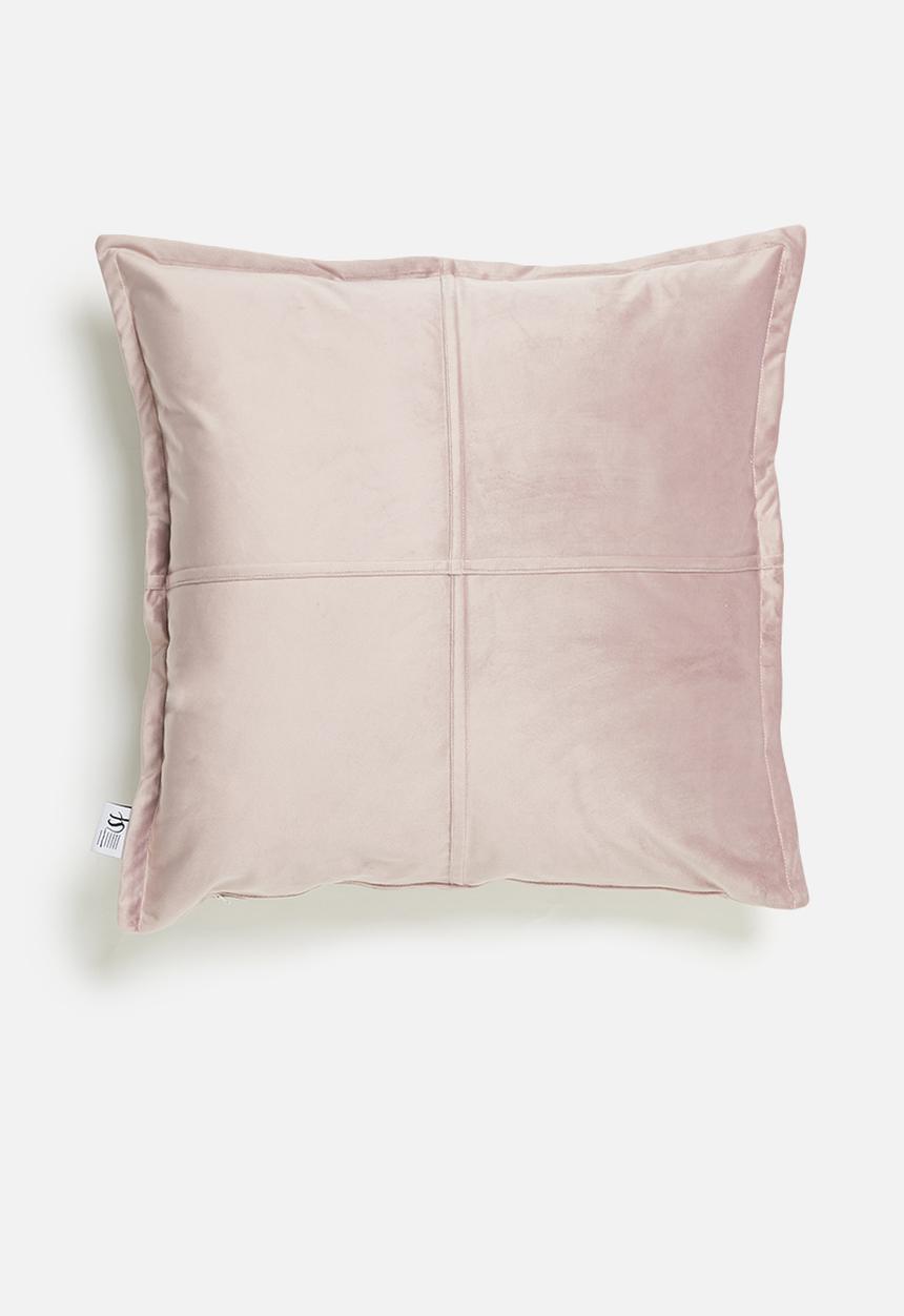 Sixth Floor - Cross velvet cushion cover  - dusty pink