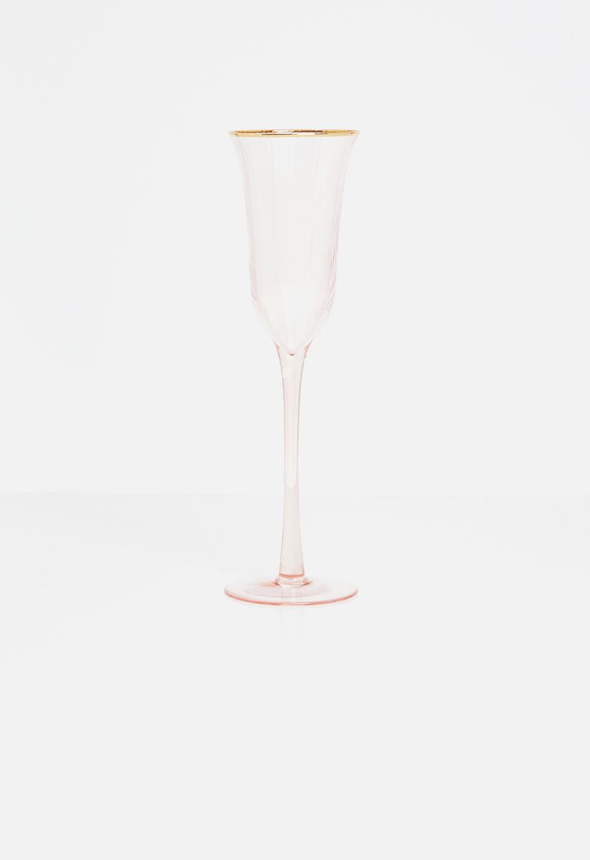 Excellent Houseware - Pinky champagne glass set of 2 - pink