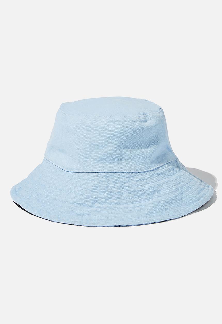 Rubi - Elly reversible wide brim bucket hat - blue & black