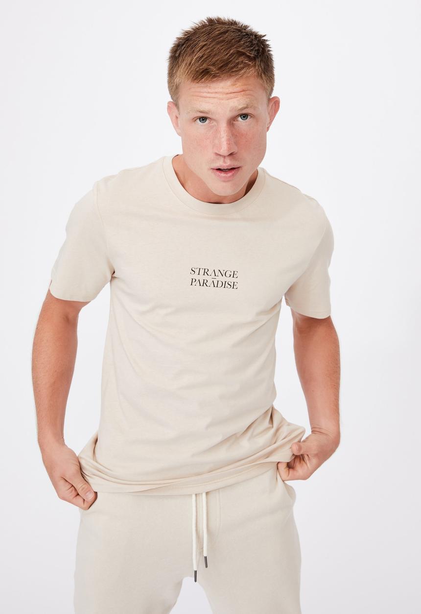 Cotton On - Tbar text t-shirt - ivory