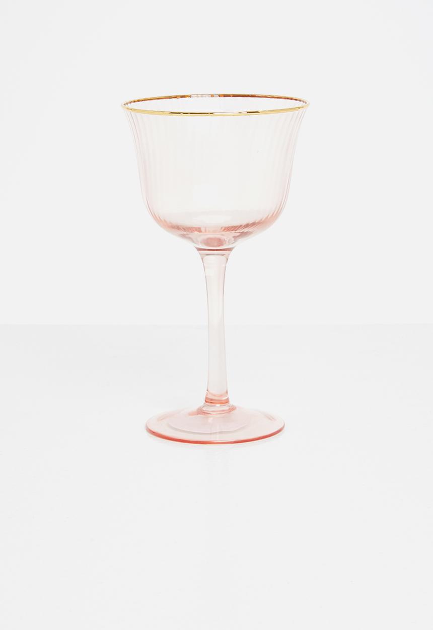 Excellent Houseware - Pinky wine glass set of 2 - pink