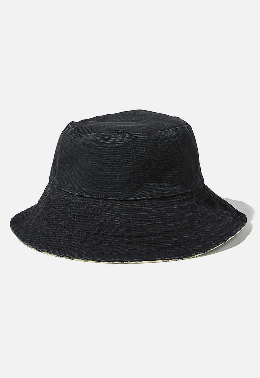 Rubi - Elly reversible wide brim bucket hat - green & black