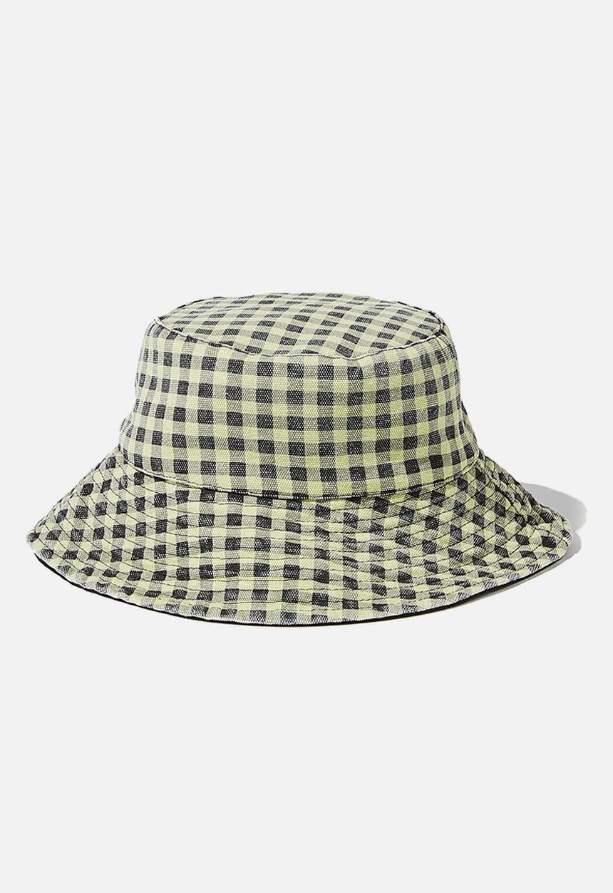 Rubi - Elly reversible wide brim bucket hat - green & black