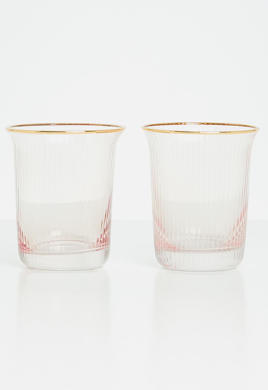 Excellent Houseware - Pinky water glass set of 2 - pink
