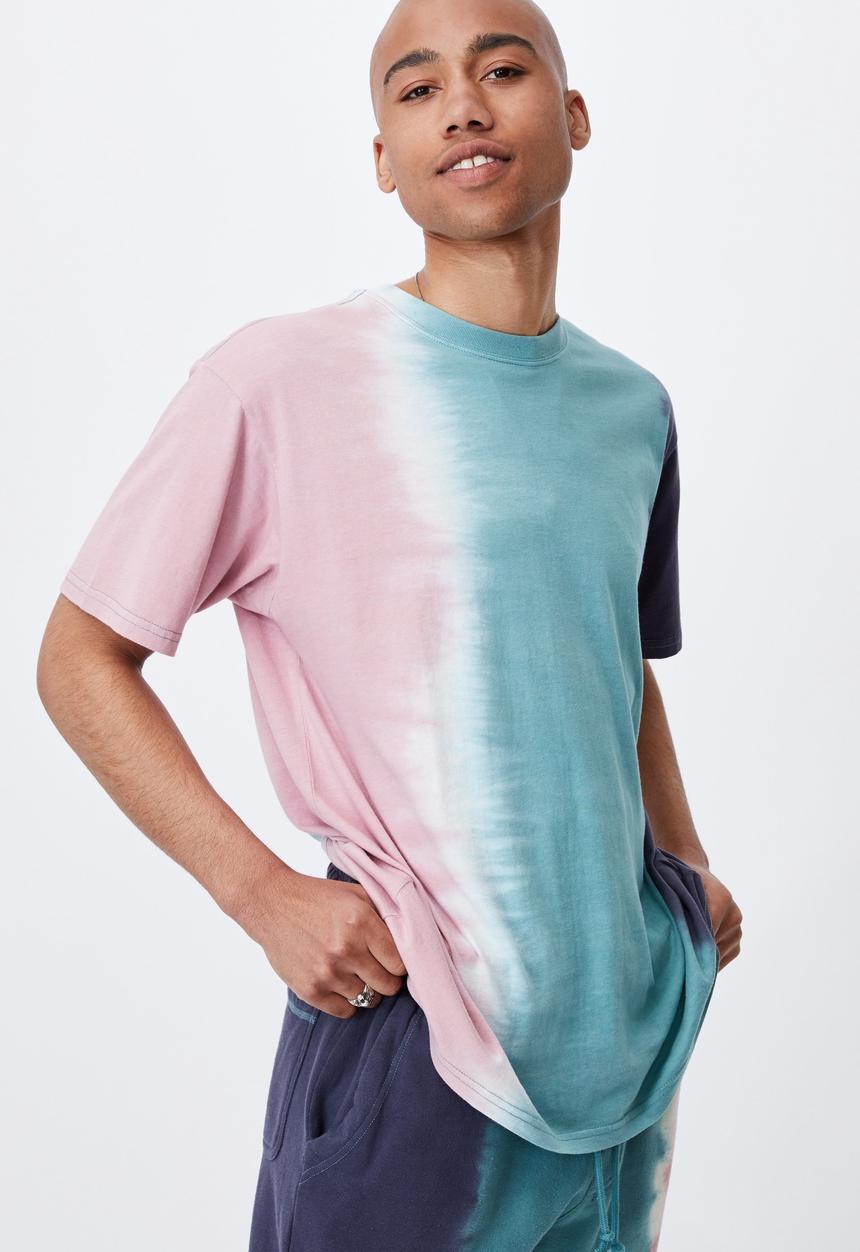 Cotton On - Festival t-shirt - teal pink dip dye