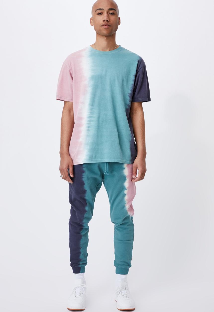 Cotton On - Festival t-shirt - teal pink dip dye