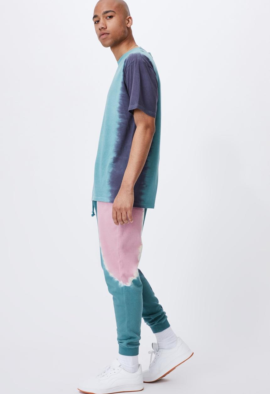 Cotton On - Festival t-shirt - teal pink dip dye